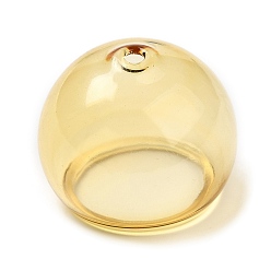 Verge D'or Cône de perles de verre transparent, pour la fabrication de carillons éoliens, demi-tour, verge d'or, 20x17mm, Trou: 1.6mm, diamètre intérieur: 12.4 mm