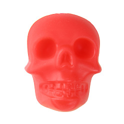 Red Halloween Silicone Focal Beads, Skull, Red, 21x16x20mm, Hole: 2.5mm
