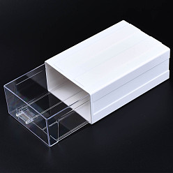 White Polystyrene Plastic Bead Storage Containers, Rectangle Drawer, White, 21x13.5x7.5cm