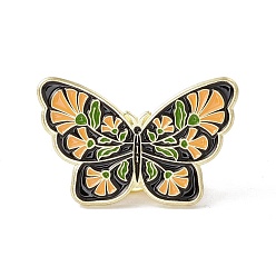 Marron Sablonneux Broche en émail papillon, insigne en alliage plaqué or pour vêtements de sac à dos, Sandy Brown, 19.5x31x1.5mm