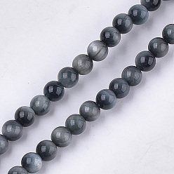 Eagle Eye Stone Natural Hawk's Eye Beads Strands, Eagle Eye Stone, Grade A, Round, 10mm, Hole: 1mm, about 18~20pcs/strand, 7.4 inch