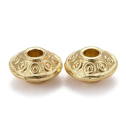 Real 18K Gold Plated Alloy Beads, Long-Lasting Plated, Bicone, Real 18K Gold Plated, 6.5x3.5mm, Hole: 1.5mm
