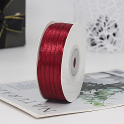 FireBrick Polyester Double-Sided Satin Ribbons, Ornament Accessories, Flat, FireBrick, 3mm, 100 yards/roll