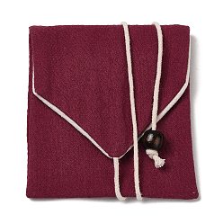 Brique Rouge Sacs de pochettes d'emballage en toile de jute, pour l'emballage de bijoux, carrée, firebrick, 9.5~10x9.5x0.8~1 cm
