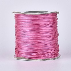 Фуксиновый Экологически чистый корейский вощеный шнур из полиэстера, красно-фиолетовые, 0.5 мм, около 169.51~174.98 ярдов (155~160 м) / рулон