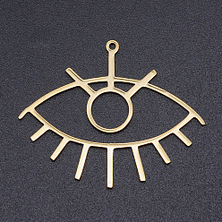 Golden 201 Stainless Steel Laser Cut Pendants, Eye, Golden, 32x39.5x1mm, Hole: 1.5mm