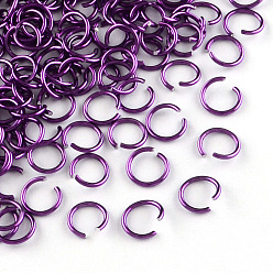 Violet Foncé Fil d'aluminium Anneaux ouvert, violet foncé, Jauge 20, 6x0.8 mm, diamètre intérieur: 5 mm, sur 43000 pcs / 1000 g