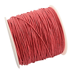 Light Coral Waxed Cotton Thread Cords, Light Coral, 1mm, about 100yards/roll(300 feet/roll)
