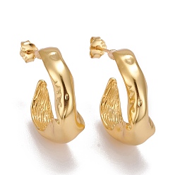 Золотой 925 серьги-кольца из стерлингового серебра, с уха орехов, , форма буквы c, золотые, 20.5x7 мм, штифты : 0.7 мм