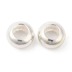 Silver Brass Beads, Cadmium Free & Lead Free, Rondelle, Long-Lasting Plated, Silver, 6x3.5mm, Hole: 2.5mm