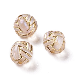 Clair Placage perles acryliques transparents, métal doré enlaça, cuju, clair, 11x10mm, Trou: 1.8mm, 770 pcs / 500 g