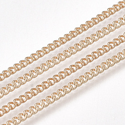 Golden Brass Curb Chains, with Spool, Soldered, Golden, 2.5x2x0.8mm, about 39.37 Feet(12m)/roll