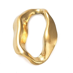 Chapado en Oro Real 18K Revestimiento iónico (ip) 304 anillos de unión de acero inoxidable, conector ovalado irregular, real 18 k chapado en oro, 20.5x14.5x3 mm, diámetro interior: 16x5 mm