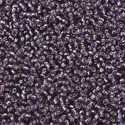 (RR24) Silverlined Amethyst Perles rocailles miyuki rondes, perles de rocaille japonais, 11/0, (rr 24) améthyste argentée, 11/0, 2x1.3mm, trou: 0.8 mm, environ 5500 pcs / 50 g