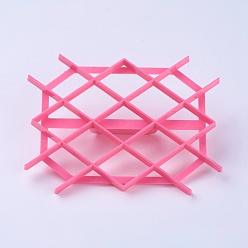 Pink Food Grade Plastic Cookie Printing Moulds, DIY Biscuit Baking Tool, Rhombus, Pink, 91x124x27mm
