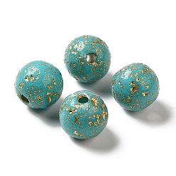 Turquoise Medio Abalorios de acrílico opacos, rondo, medio turquesa, 11.5x11 mm, agujero: 2 mm, sobre: 520 unidades / 500 g