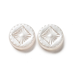 Blanco Cuentas de perlas de imitación de plástico abs, plano y redondo, blanco, 15.5x5 mm, agujero: 1.8 mm, Sobre 606 unidades / 500 g