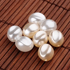 Couleur Mélangete Perles acryliques de perles d'imitation ovale, couleur mixte, 11x9.5mm, trou: 1 mm, environ 965 pcs / 500 g