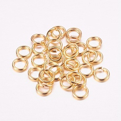 Золотой Эко-латунные прыжковые кольца, открытые кольца прыжок, без кадмия и без свинца, золотые, 7x0.8 мм, 20 датчик, внутренний диаметр: 5.4 мм, отверстие : 5 мм, Около 6024 шт / 500 г