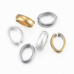 Couleur Mélangete 304 connecteurs rapides en acier inoxydable, anneaux de liaison, ovale, couleur mixte, 13x10x4mm