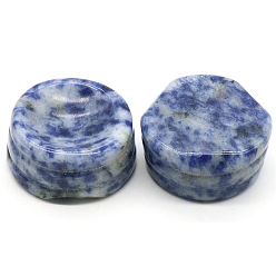 Punto Piedra Azul Soporte de base de exhibición de jaspe de punto azul natural para cristal, soporte de esfera de cristal, 2.7x1.2 cm