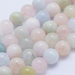 Morganite Natural Morganite Beads Strands, Round, Grade A, 8~8.5mm, Hole: 1mm, about 51pcs/strand, 15.7 inch(40cm)