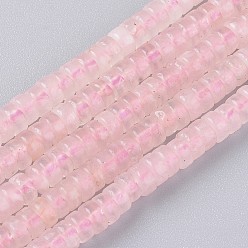 Розовый Кварц Природного розового кварца нитей бисера, Heishi бусы, Плоский круглый / диск, 4.5x2.5 мм, отверстие : 0.8 мм, около 160 шт / нитка, 15.7 дюйм (40 см)