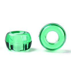 Sea Green Transparent Plastic Beads, Barrel, Sea Green, 9x6mm, Hole: 3.8mm, about 1950pcs/500g