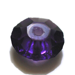 Añil Imitación perlas de cristal austriaco, aaa grado, facetados, plano y redondo, añil, 6x3.5 mm, agujero: 0.7~0.9 mm