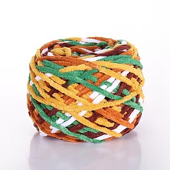 Разноцветный Полиэфирная шерстяная пряжа, пряжа градиентного цвета, мягкий и теплый, для плетеного одеяла с подушкой ручной работы, красочный, 7 мм