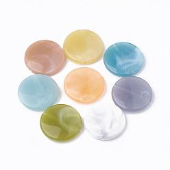 Couleur Mélangete Perles acryliques de pierres fines d'imitation, gelée de modèle d'imitation, plat rond, couleur mixte, 21x5mm, trou: 1.5 mm, environ 312 pcs / 500 g