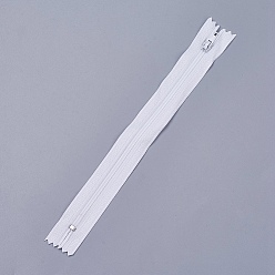 White Garment Accessories, Nylon Closed-end Zipper, Zip-fastener Components, White, 23.5~24x2.5cm