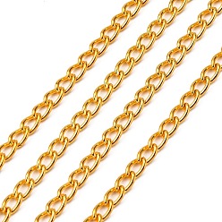 Golden Iron Twisted Chains Curb Chains, Unwelded, Golden, 5.5x3.5x1mm, about 164.04 Feet(50m)/roll