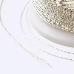 Silver Metallic Thread, Embroidery Thread, 3-Ply, Silver, 0.4mm, about 1093.61 yards(1000m)/roll