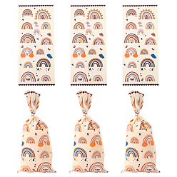 Папайя Оранжевый Радужные пластиковые пакеты для печенья, мешок для упаковки конфет, прямоугольные, papayawhip, 27.5x12.5 см