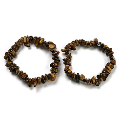 Œil De Tigre Bracelet extensible en perles d'oeil de tigre naturel, diamètre intérieur: 2~2-1/8 pouce (5~5.5 cm)