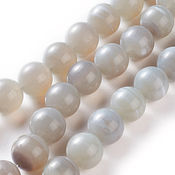 Grey Agate Natural Grey Agate Beads Strands, Round, 16mm diameter, hole: 1mm, about 25pcs/strand, 15.9 inch(40.5cm).