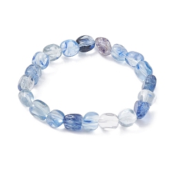 Light Blue Glass Chips Beaded Stretch Bracelets for Women, Light Blue, Inner Diameter: 2 inch(5cm)