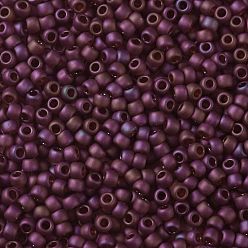 (332F) Cranberry Gold Luster Toho perles de rocaille rondes, perles de rocaille japonais, mat, (332 f) lustre d'or de canneberge, 8/0, 3mm, Trou: 1mm, environ1110 pcs / 50 g