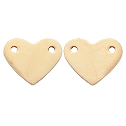 Oro 201 acero inoxidable estampado colgantes de etiqueta en blanco, pulido manual, corazón, dorado, 10.5x12x1 mm, agujero: 1.2 mm