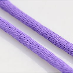 Розовато-лиловый Макраме Rattail китайские шнуры узел приготовления круглый нейлон плетеный строк темы, атласный шнур, розовато-лиловый, 2 мм, около 10.93 ярдов (10 м) / рулон