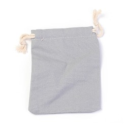 Dark Gray Polycotton Canvas Packing Pouches, Reusable Muslin Bag Natural Cotton Bags with Drawstring Produce Bags Bulk Gift Bag Jewelry Pouch for Party Wedding Home Storage, Dark Gray, 12x9cm