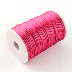 Medium Violet Red Polyester Cords, Medium Violet Red, 2mm, about 98.42 yards(90m)/roll