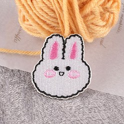 Rabbit Animal Computerized Embroidery Cloth Self Adhesive Patches, Costume Accessories, Appliques, Rabbit, 42x39mm