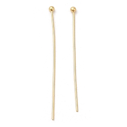 Real 18K Gold Plated Brass Ball Head Pins, Real 18K Gold Plated, 35~35.5x0.6mm, Head: 2mm