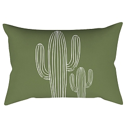 Cactus Green Series Nordic Style Geometry Abstract Polyester Throw Pillow Covers, Cushion Cover, for Couch Sofa Bed, Rectangle, Cactus, 300x500mm