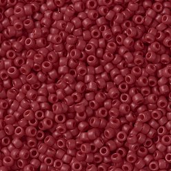 (45F) Opaque Frost Pepper Red TOHO Round Seed Beads, Japanese Seed Beads, (45F) Opaque Frost Pepper Red, 8/0, 3mm, Hole: 1mm, about 1110pcs/50g