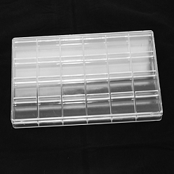 Прозрачный Пластиковые бисера контейнеры, 24 отсеков, прямоугольные, прозрачные, 240x163x26 мм, Отсек: 39x36 мм