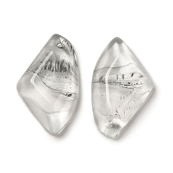 Gris Claro Colgantes de cristal transparente, encantos de alas facetadas, gris claro, 32.5x19x6.5 mm, agujero: 1.6 mm