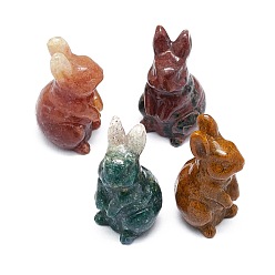 Other Jade Natural Jade Sculpture Display Decorations, for Home Office Desk, Rabbit, 17~19x17~18.5x32~37mm